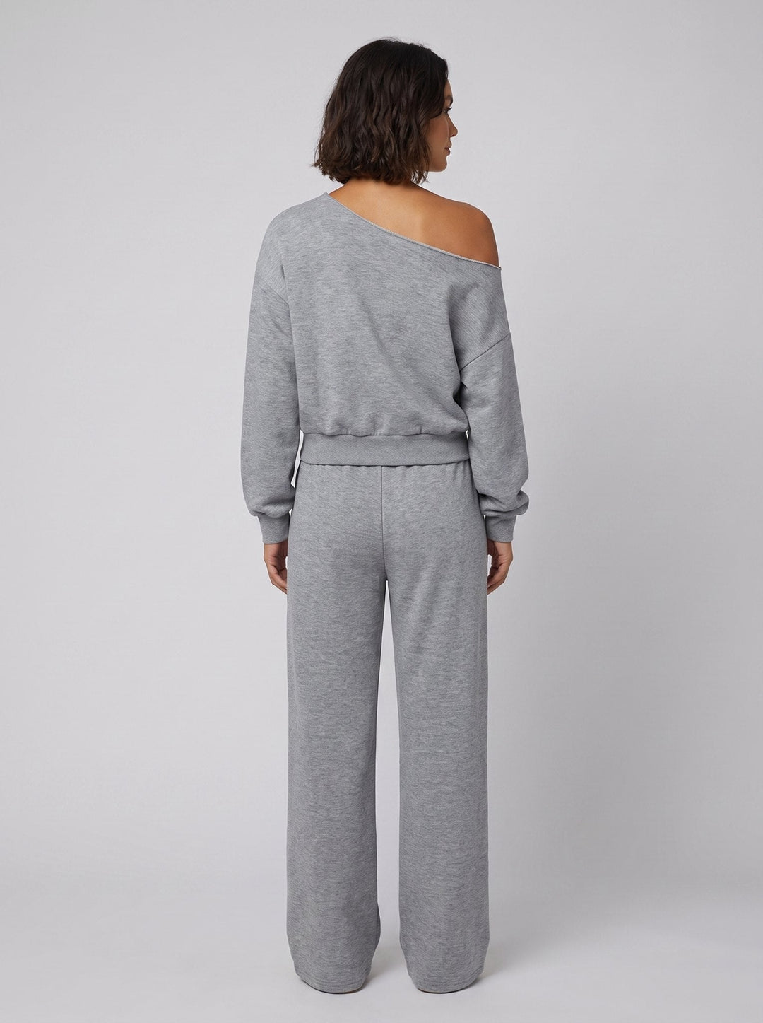 Ensemble Femme Deux Pièces Haut Asymétrique Épaules Dénudées Et Pantalon
