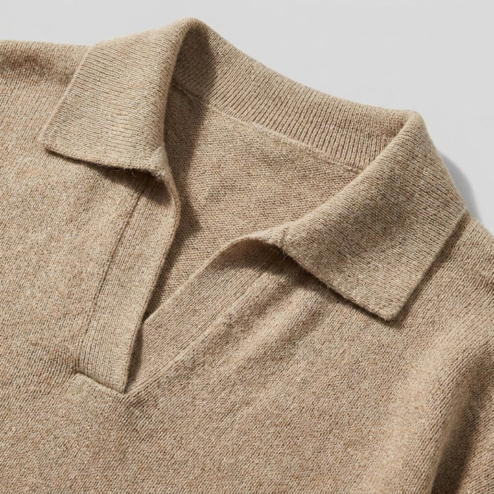 Dames-tweedelige set van fijngebreid materiaal met polokraag en rechte broek