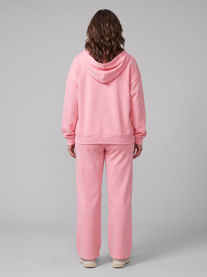 Women's Seamless Two-Piece Set with Hood and Wide-Leg Pants