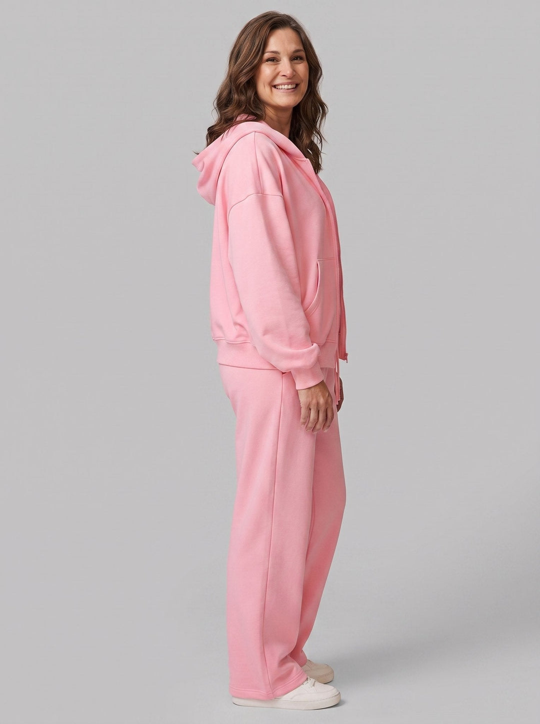 Women's Seamless Two-Piece Set with Hood and Wide-Leg Pants