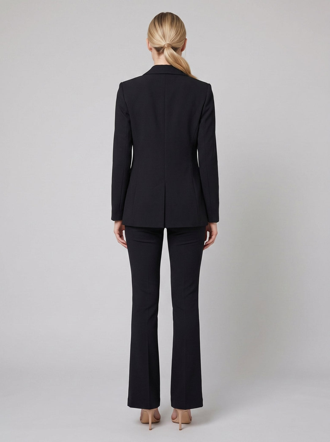 Women's Suit Set with Structured Blazer and Pleated Wide-Leg Pants