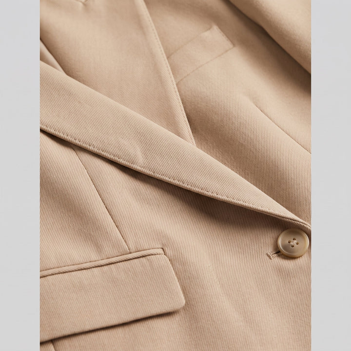 Women's Suit Set with Structured Blazer and Pleated Wide-Leg Pants