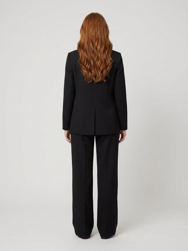 Ensemble Tailleur Femme Blazer Structuré Et Pantalon À Pinces