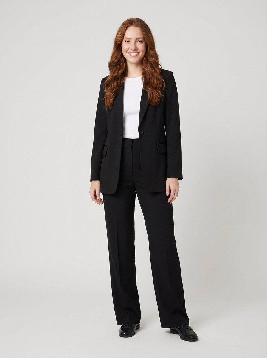 Ensemble Tailleur Femme Blazer Structuré Et Pantalon À Pinces