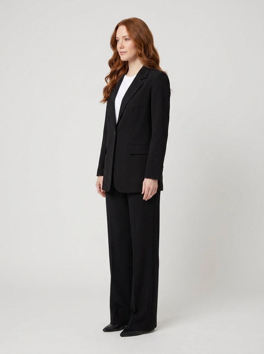 Ensemble Tailleur Femme Blazer Structuré Et Pantalon À Pinces