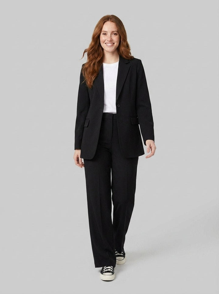 Ensemble Tailleur Femme Blazer Structuré Et Pantalon À Pinces