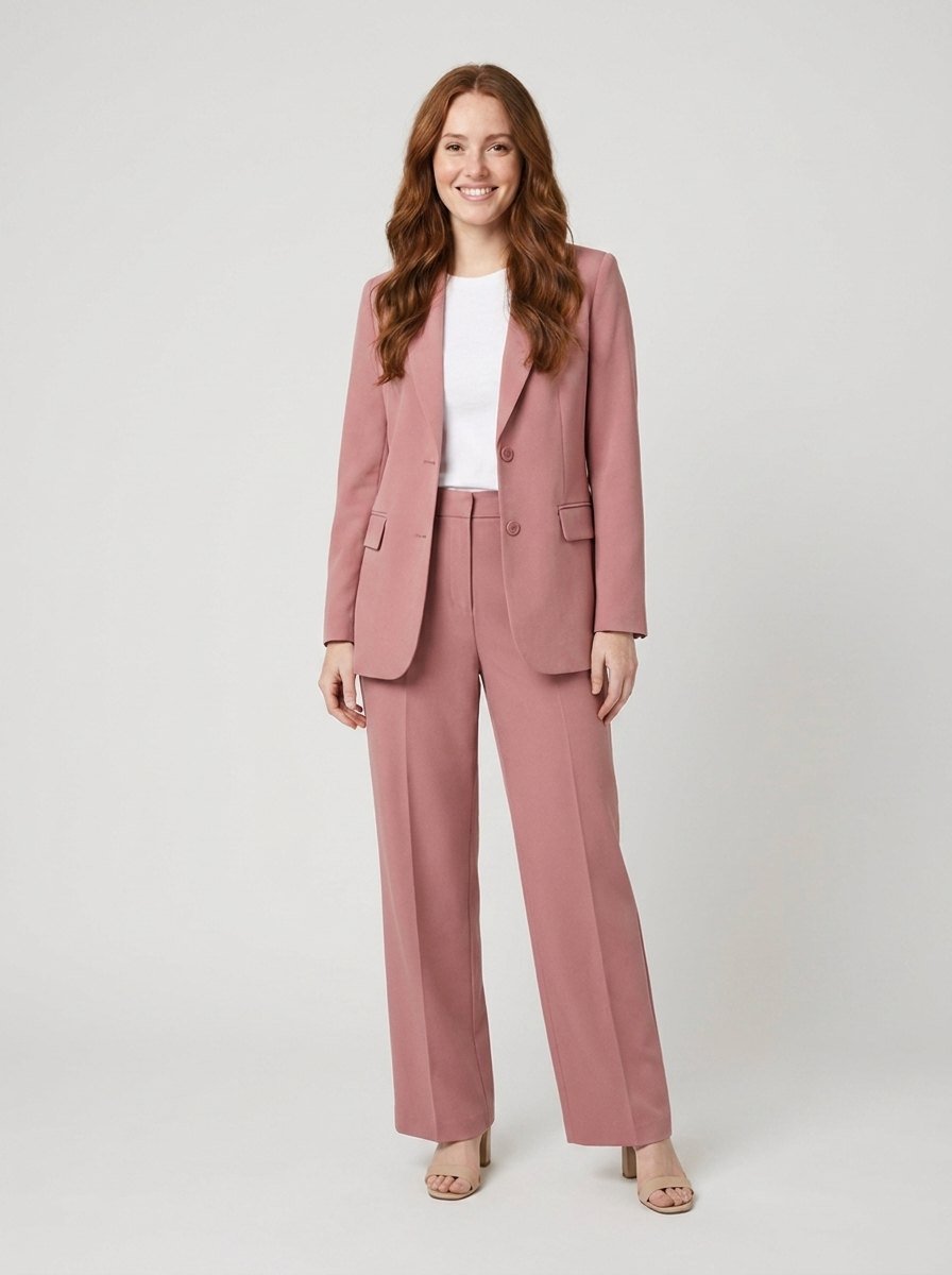 Ensemble Tailleur Femme Blazer Structuré Et Pantalon À Pinces