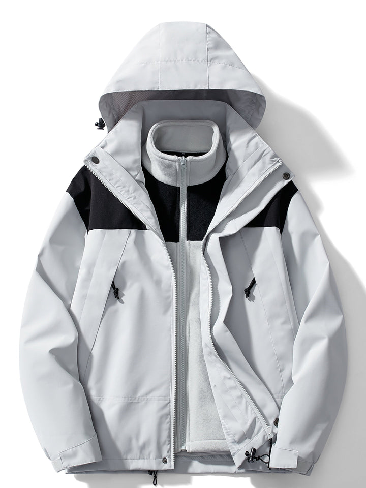 Veste outdoor 3 en 1 femme à capuche avec polaire amovible