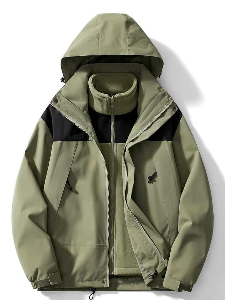 Veste outdoor 3 en 1 femme à capuche avec polaire amovible