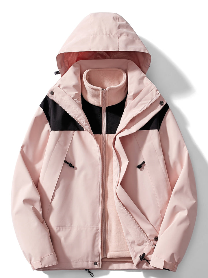 Veste outdoor 3 en 1 femme à capuche avec polaire amovible