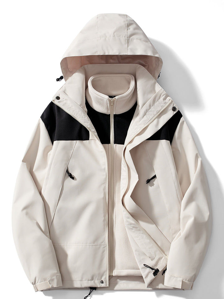 Veste outdoor 3 en 1 femme à capuche avec polaire amovible