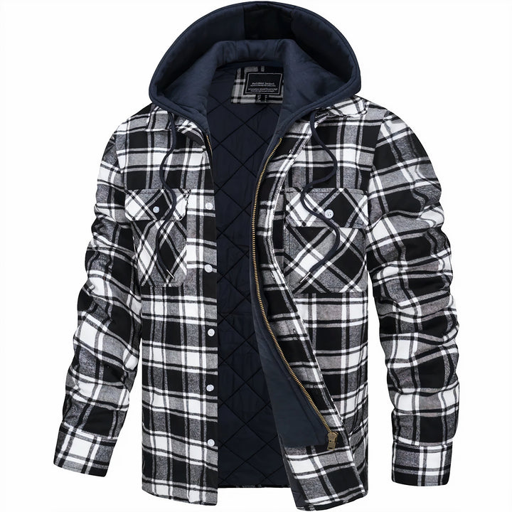 Surchemise à Carreaux à Capuche et Doublure Matelassée pour Homme