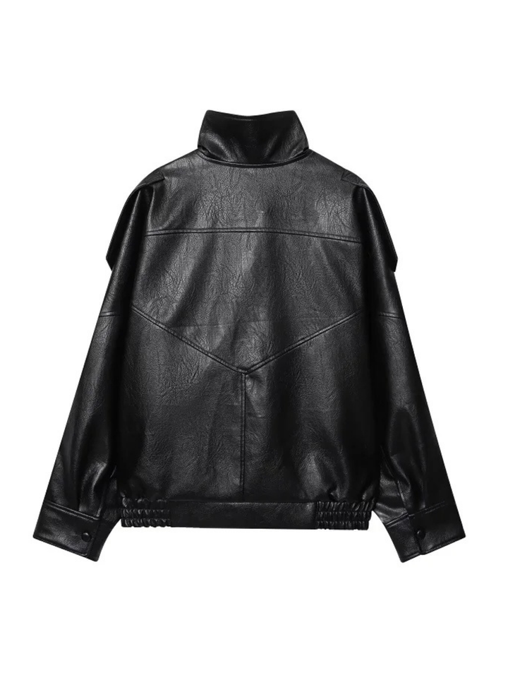 Women's Oversized Faux Fur Jacket with Stand-Up Collar