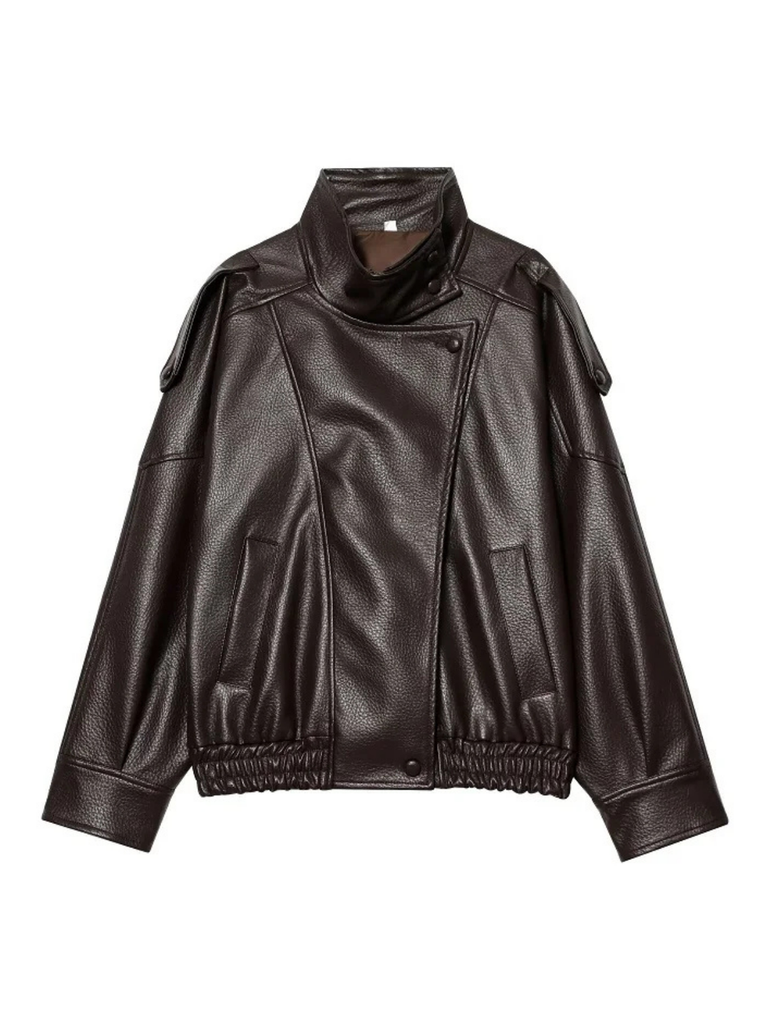 Women's Oversized Faux Fur Jacket with Stand-Up Collar