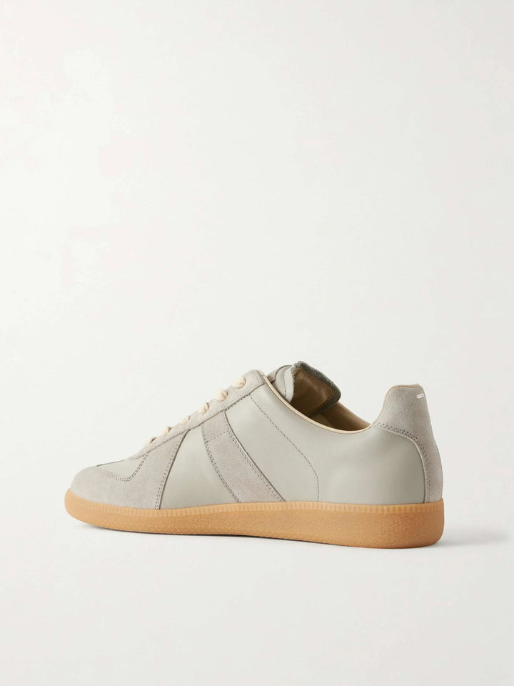 GATS | Sneakers casual in suede e pelle di vitello grigia con suola in gomma
