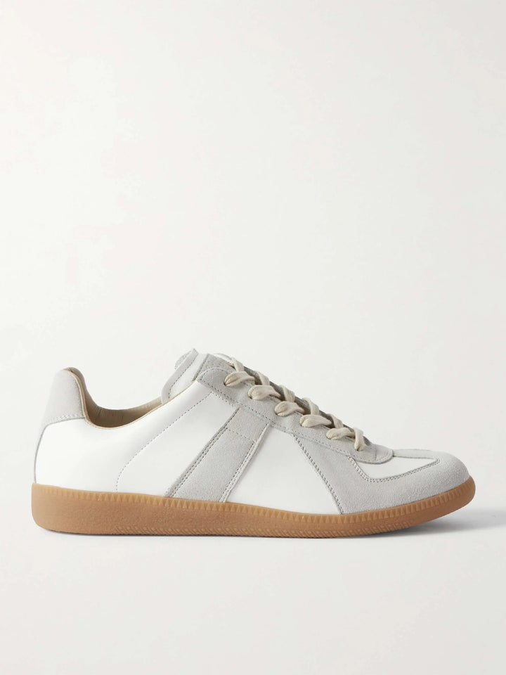 GATS | Sneakers casual in pelle bianca e suede con suola in gomma