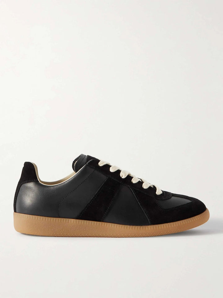 GATS | Sneakers casual in pelle nera e suede con suola in gomma