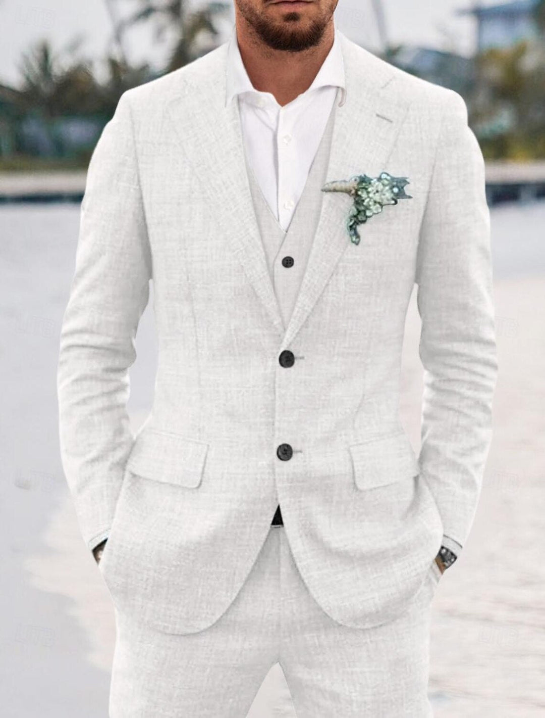 Costume 3 Pièces À Simple Boutonnage Invité De Mariage Pour Homme | Moderne