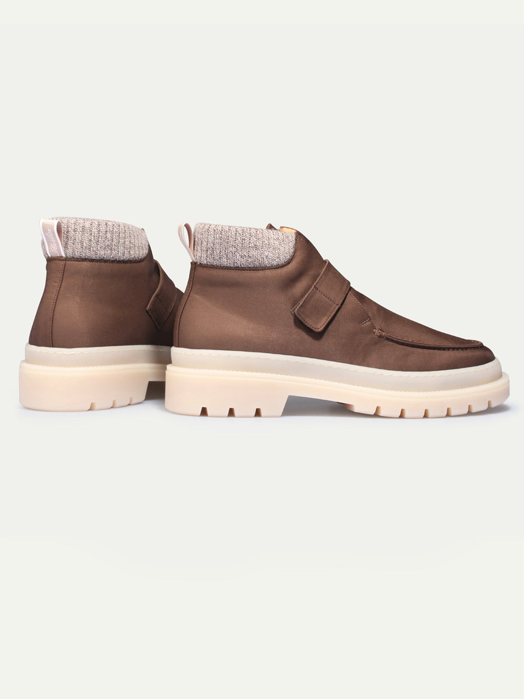 Men's Winter Boots - Velcro Closure and Mesh Trim
