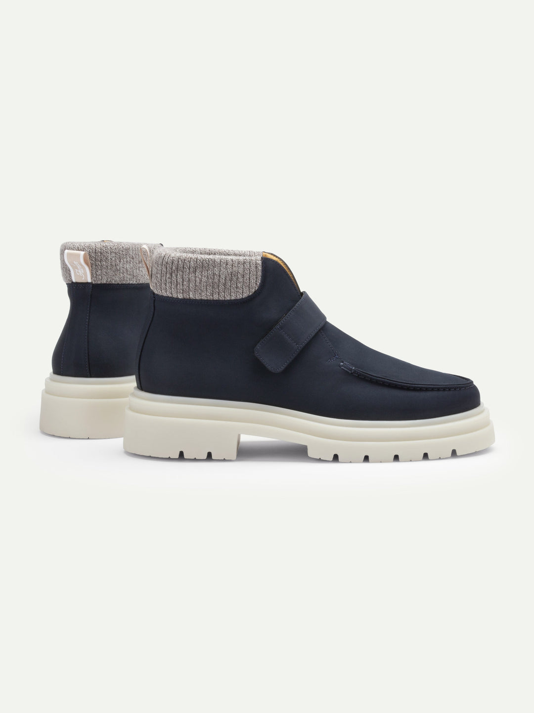 Men's Winter Boots - Velcro Closure and Mesh Trim