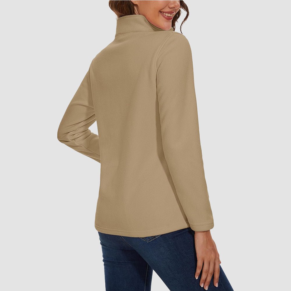 Pile da donna con collo alto e mezza zip