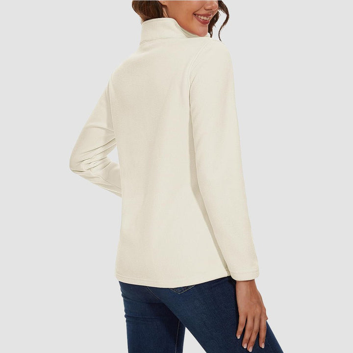 Pile da donna con collo alto e mezza zip