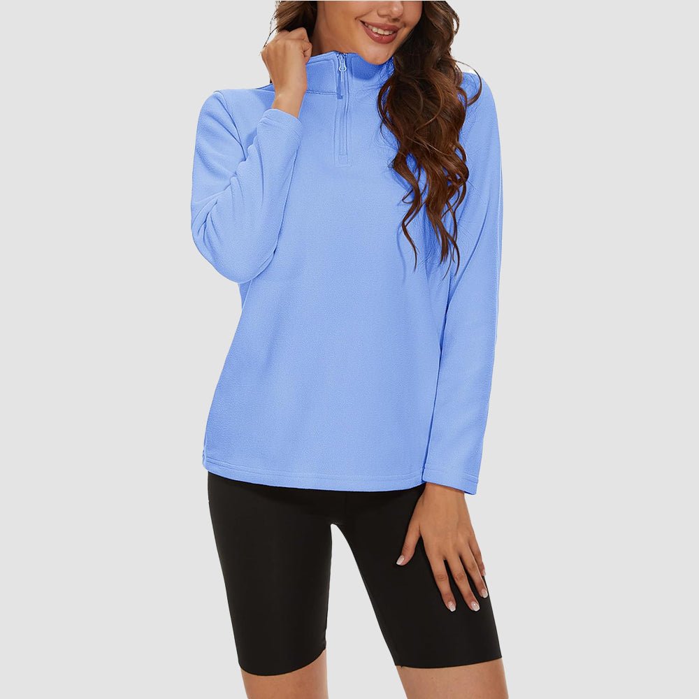 Pile da donna con collo alto e mezza zip