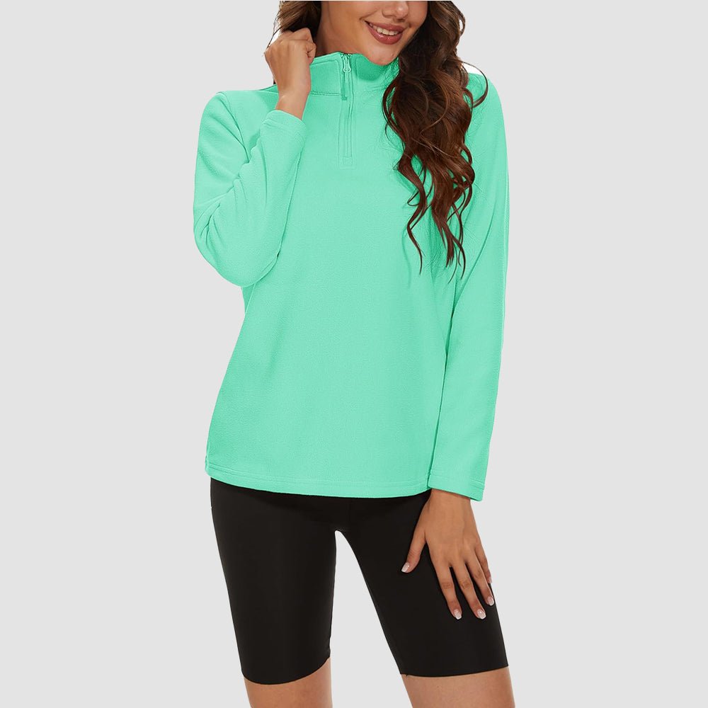 Pile da donna con collo alto e mezza zip