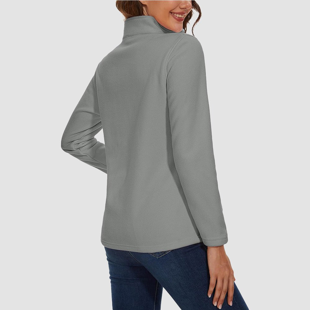 Pile da donna con collo alto e mezza zip