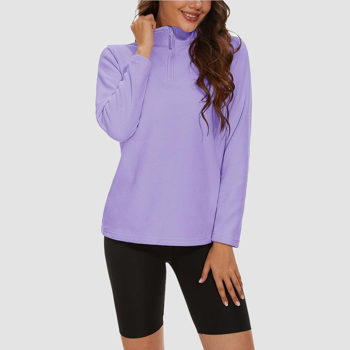 Pile da donna con collo alto e mezza zip
