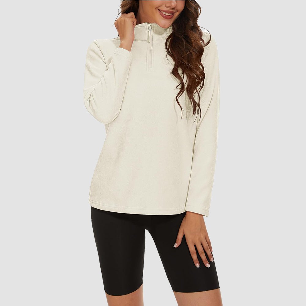 Pile da donna con collo alto e mezza zip