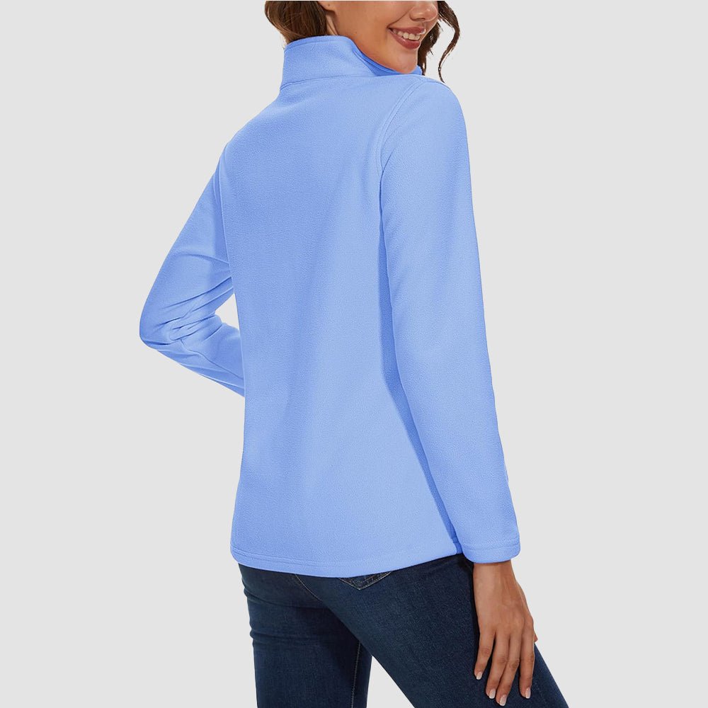 Pile da donna con collo alto e mezza zip