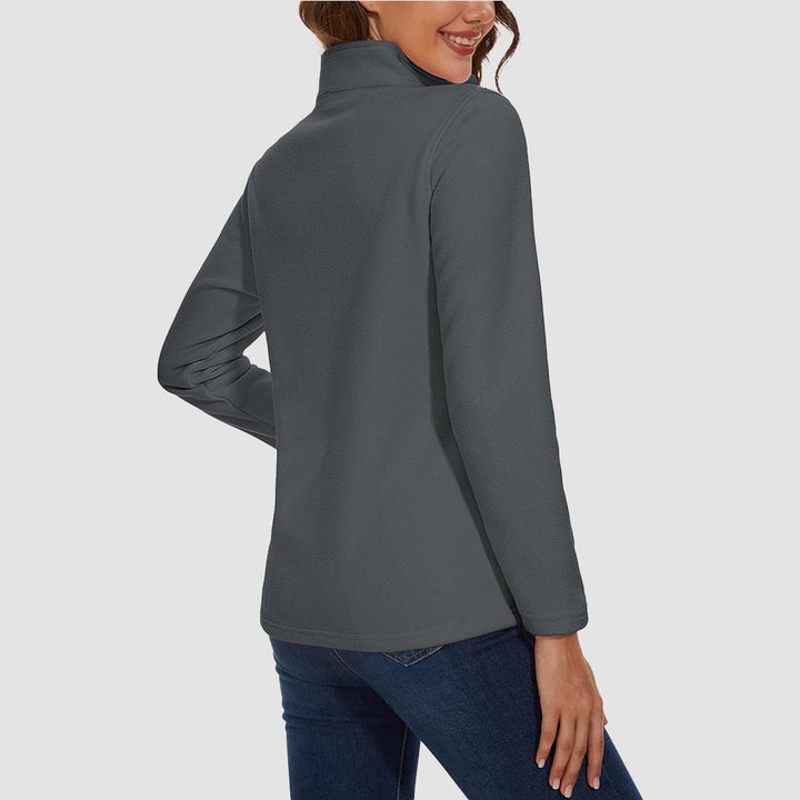 Pile da donna con collo alto e mezza zip