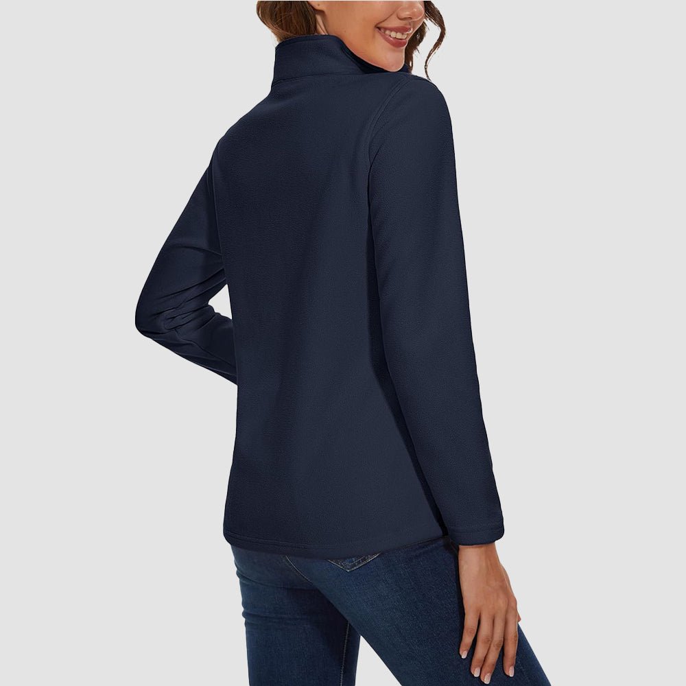 Pile da donna con collo alto e mezza zip