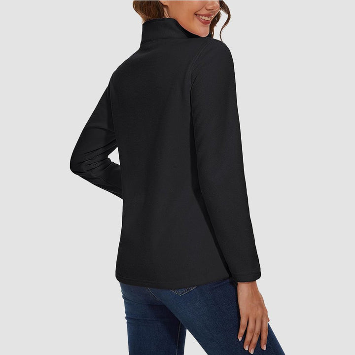 Pile da donna con collo alto e mezza zip