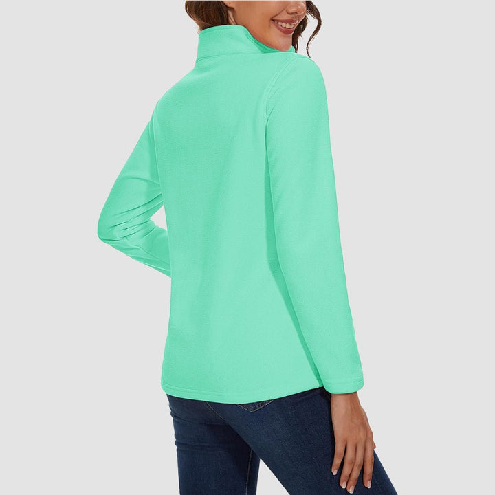 Pile da donna con collo alto e mezza zip