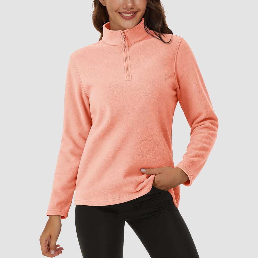 Pile da donna con collo alto e mezza zip
