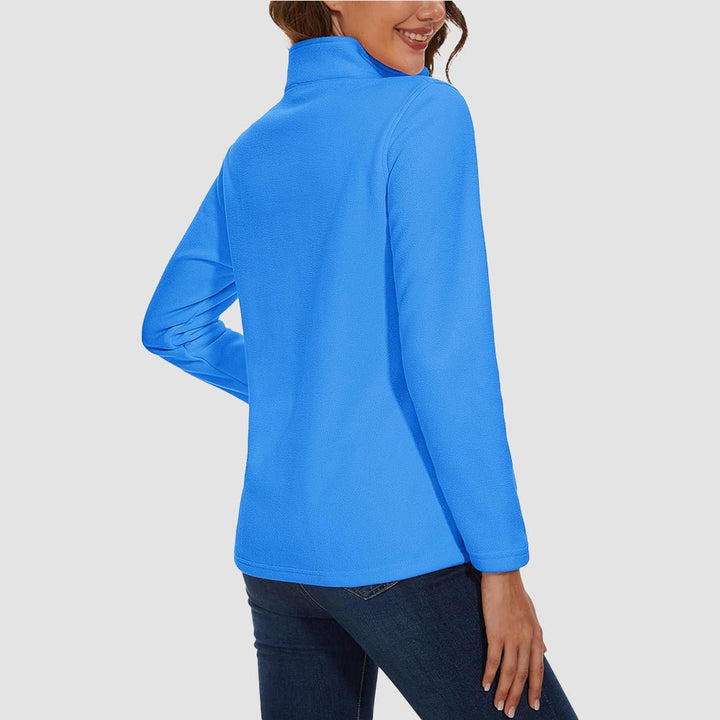 Pile da donna con collo alto e mezza zip