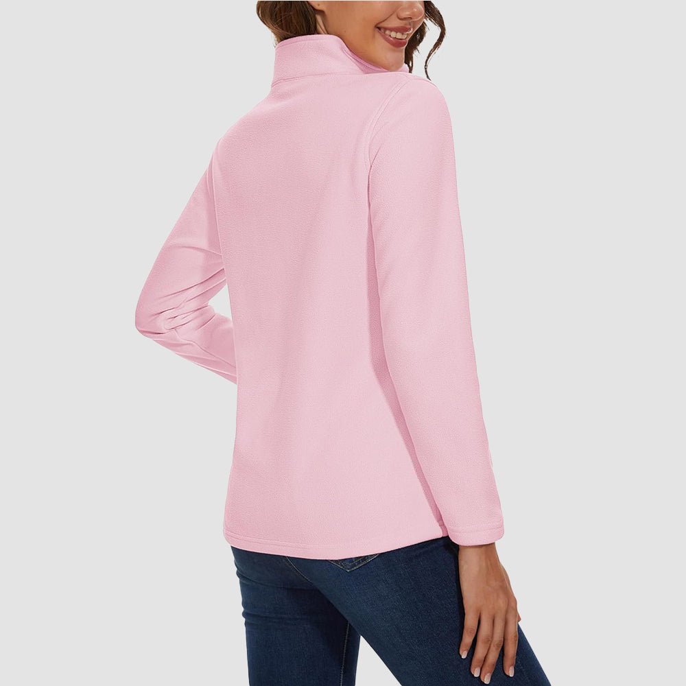 Pile da donna con collo alto e mezza zip