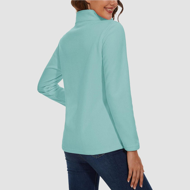 Pile da donna con collo alto e mezza zip