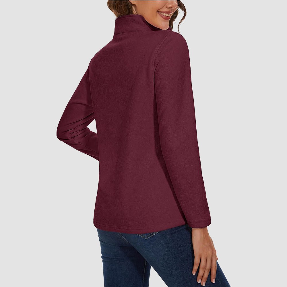 Pile da donna con collo alto e mezza zip