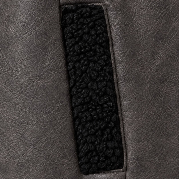 Veste d'Hiver Femme Doublée Fausse Fourrure avec Grands Revers
