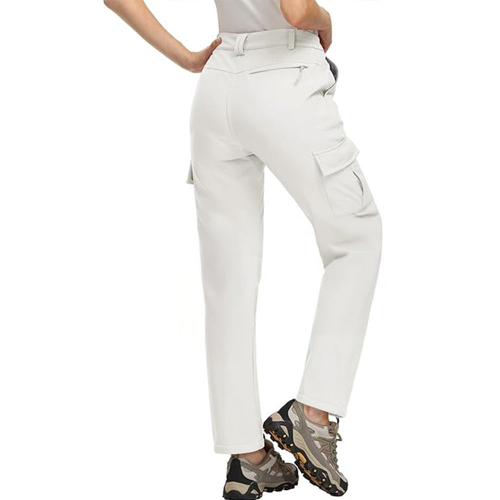 Pantaloni da trekking da donna, foderati in pile e idrorepellenti
