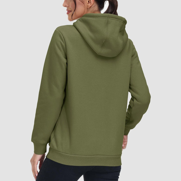 Sweat à Capuche Femme Doublé Sherpa avec Poche Kangourou