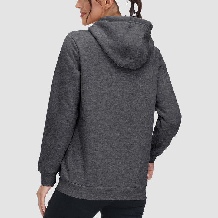 Sweat à Capuche Femme Doublé Sherpa avec Poche Kangourou