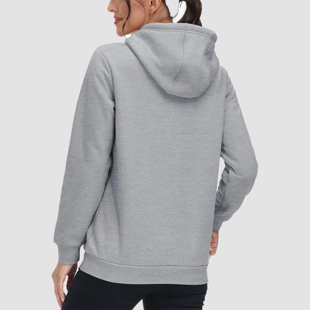 Sweat à Capuche Femme Doublé Sherpa avec Poche Kangourou