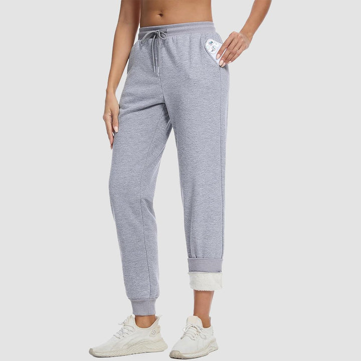 Women's Sherpa-Lined Joggers with Drawstring Waist and Elastic Cuffs