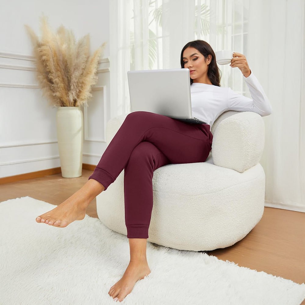 Women's Sherpa-Lined Joggers with Drawstring Waist and Elastic Cuffs