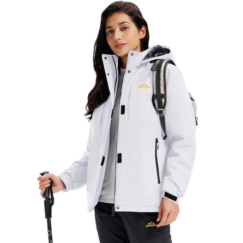 Veste de Ski Femme Imperméable Doublée Polaire Coupe Vent