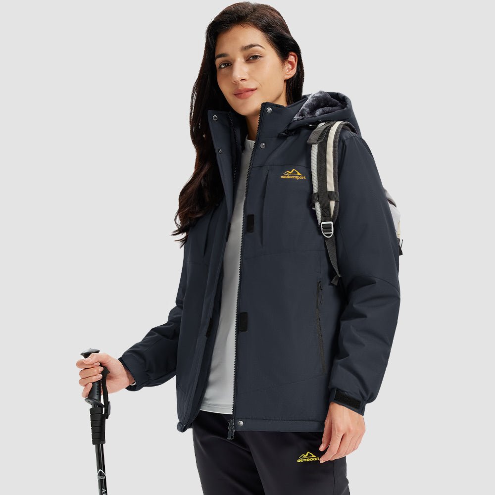 Veste de Ski Femme Imperméable Doublée Polaire Coupe Vent